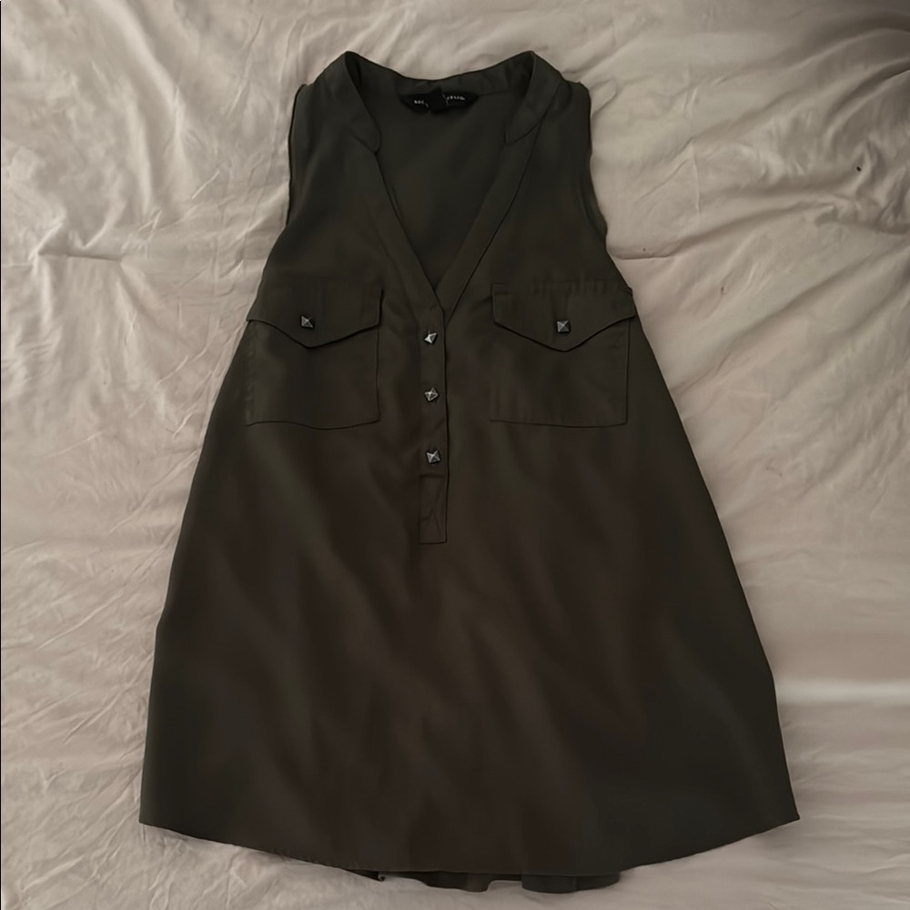Rock & Republic Olive Green Sleeveless Dress